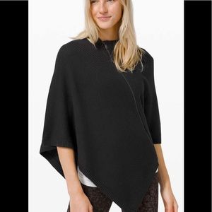 Lululemon On the go black knit poncho